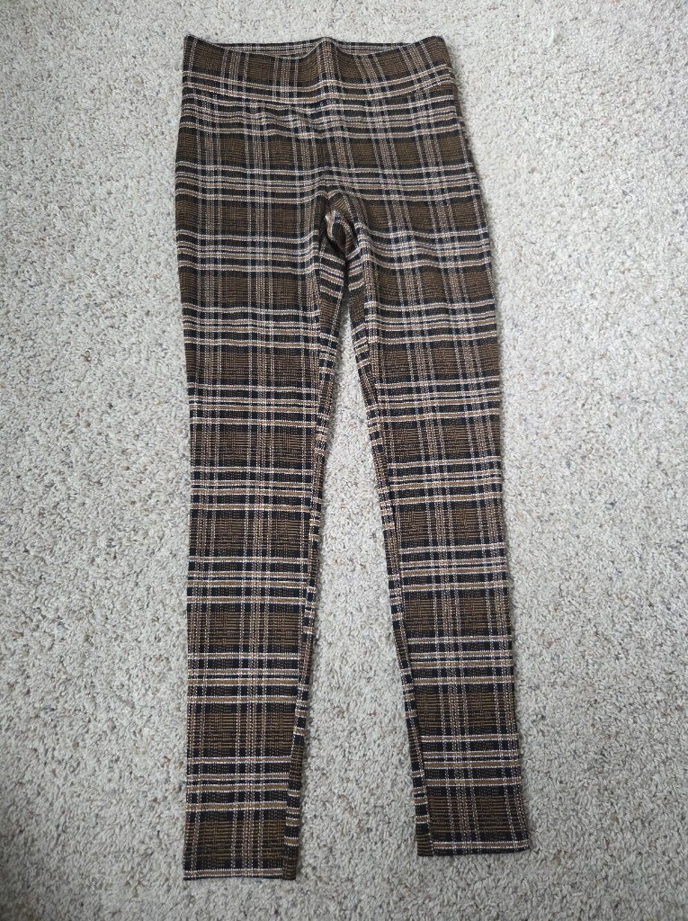 LOFT Brown Plaid Chinos